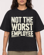 Mockup Boxy Heavyweight Tee Black female close-up 06