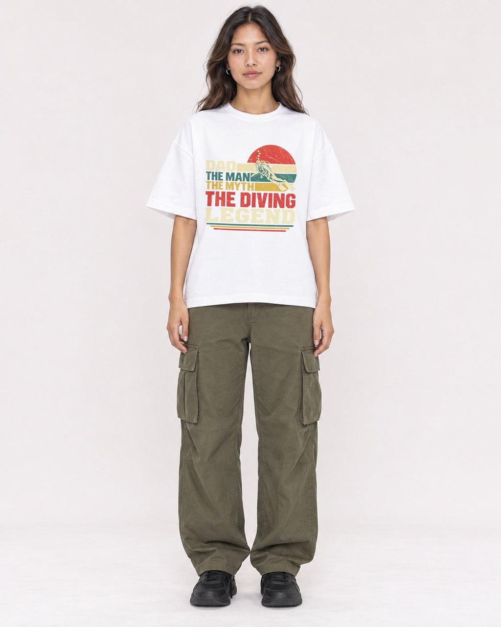 Mockup Boxy Heavyweight Tee White female full-body 02