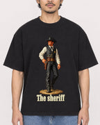 Mockup Boxy Heavyweight Tee Black male close-up 02