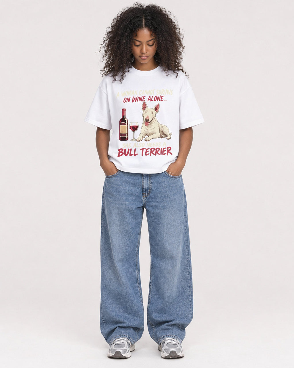 Mockup Boxy Heavyweight Tee White female full-body 05