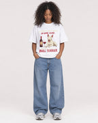 Mockup Boxy Heavyweight Tee White female full-body 05