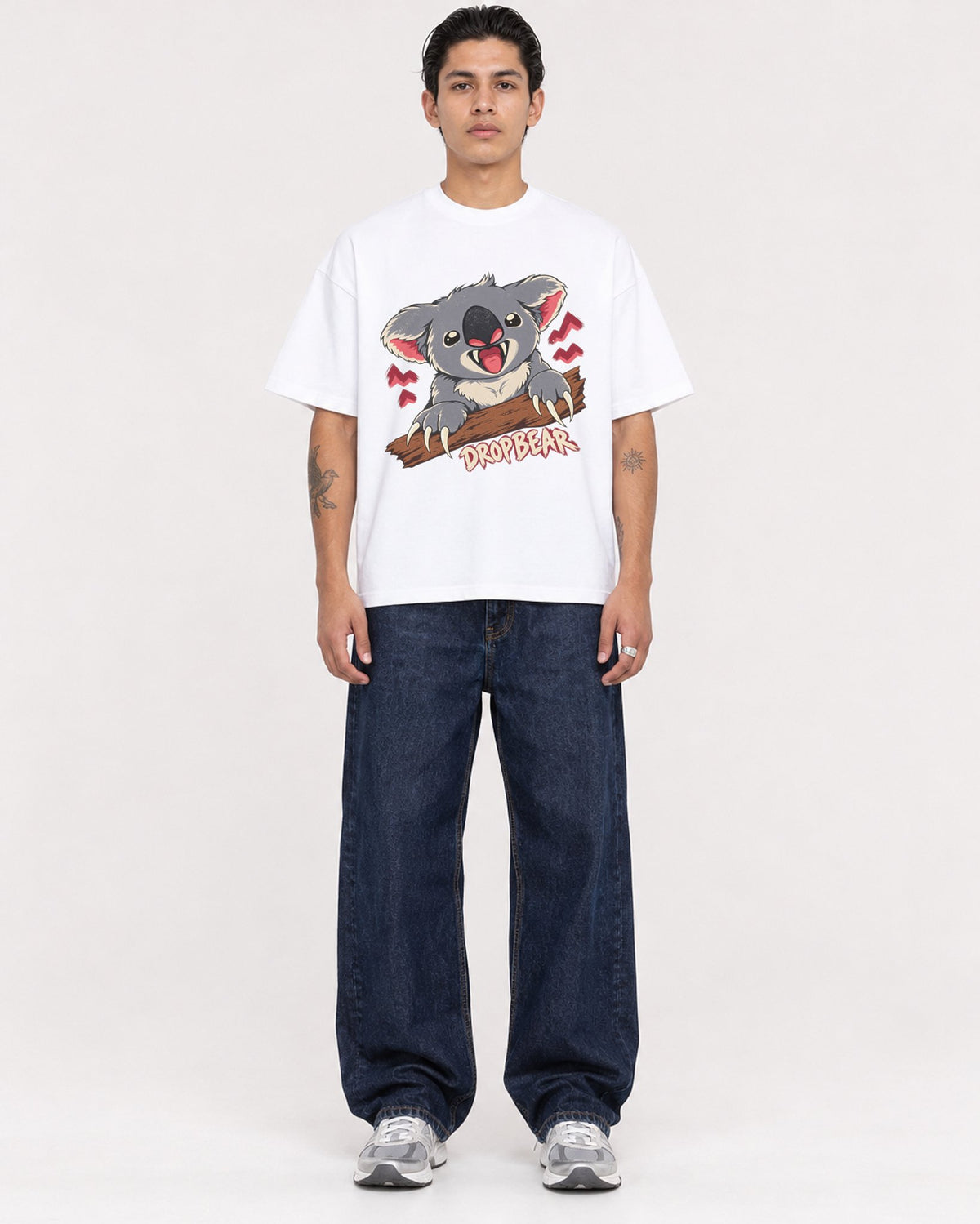 Mockup Boxy Heavyweight Tee White male full-body 36