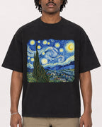 Mockup Boxy Heavyweight Tee Black male close-up 04