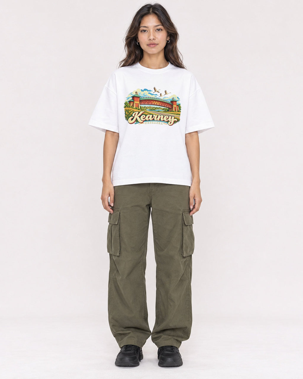 Mockup Boxy Heavyweight Tee White female full-body 02