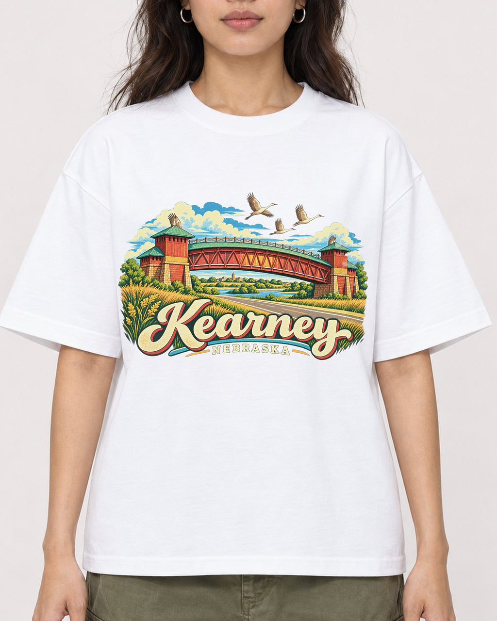 Mockup Boxy Heavyweight Tee White female close-up 02