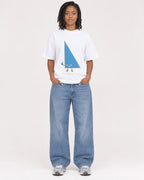 Mockup Boxy Heavyweight Tee White female full-body 15