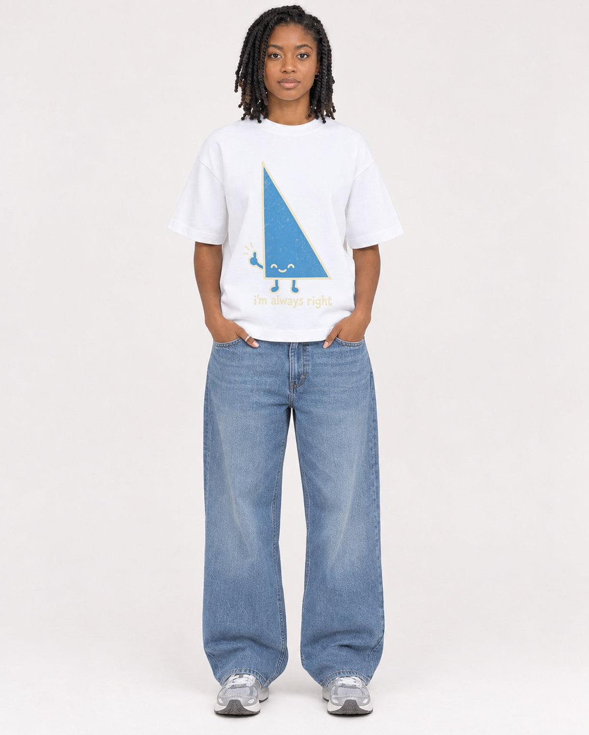 Mockup Boxy Heavyweight Tee White female full-body 15