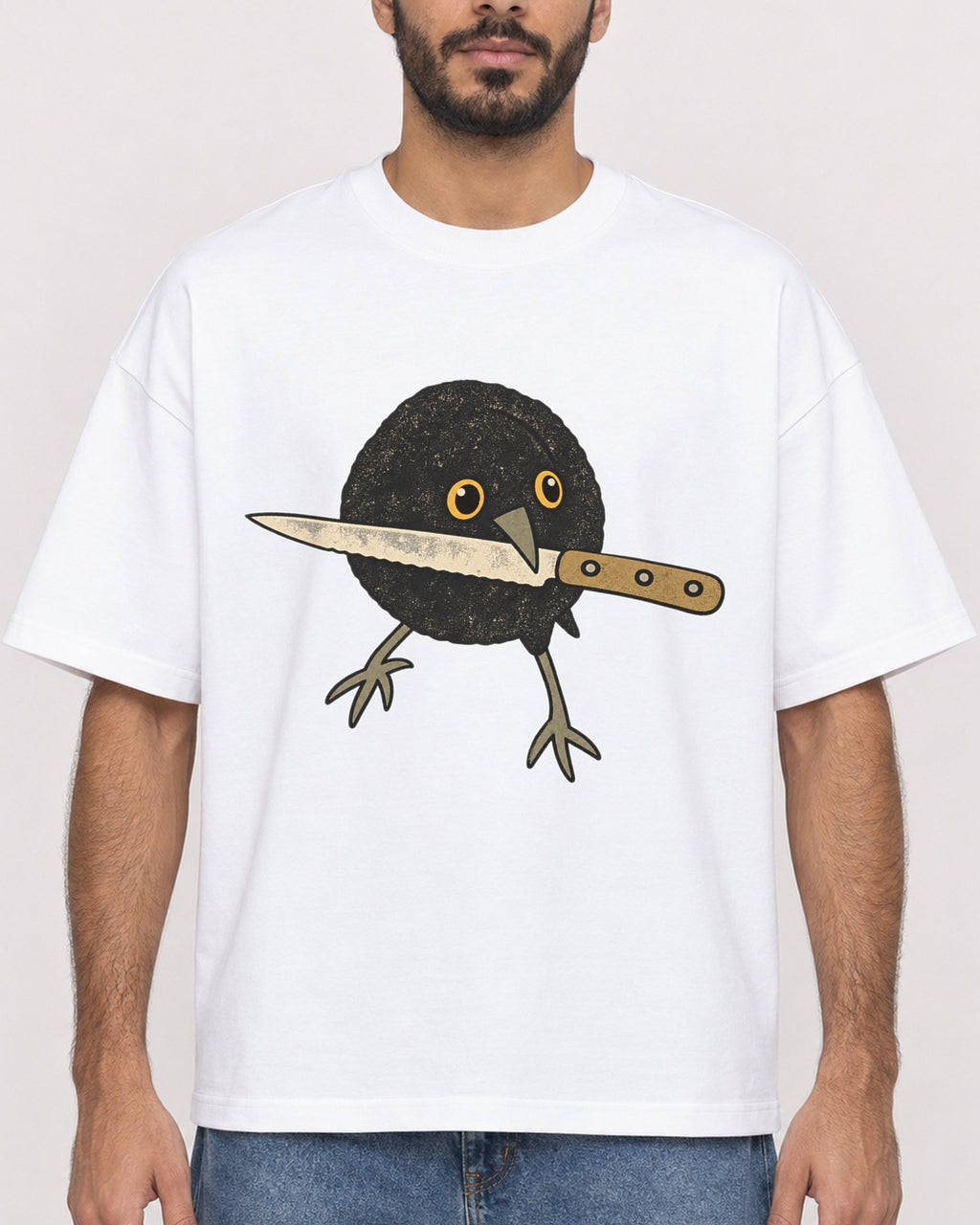 Mockup Boxy Heavyweight Tee White male close-up 07