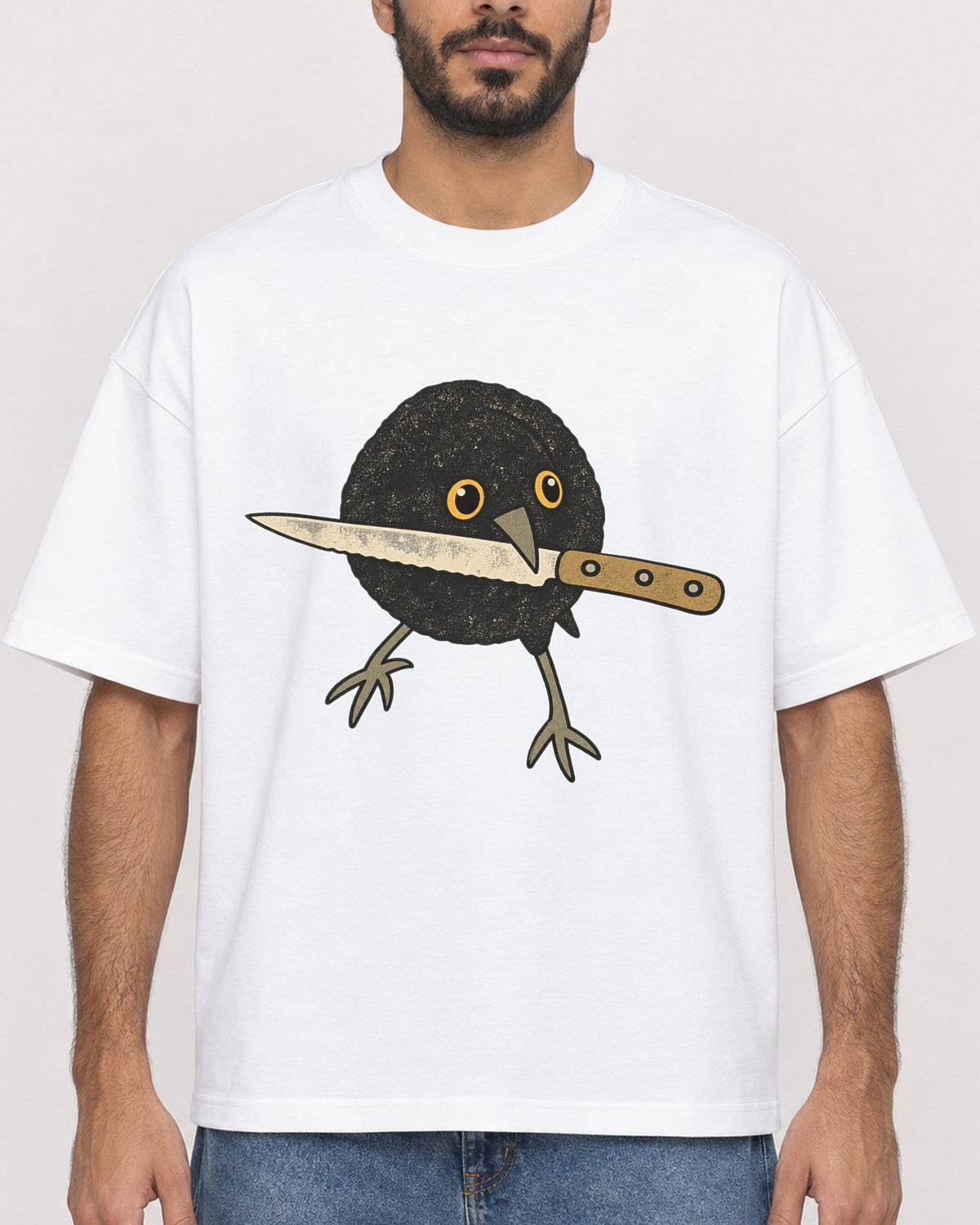 Mockup Boxy Heavyweight Tee White male close-up 07
