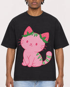 Mockup Boxy Heavyweight Tee Black male close-up 05