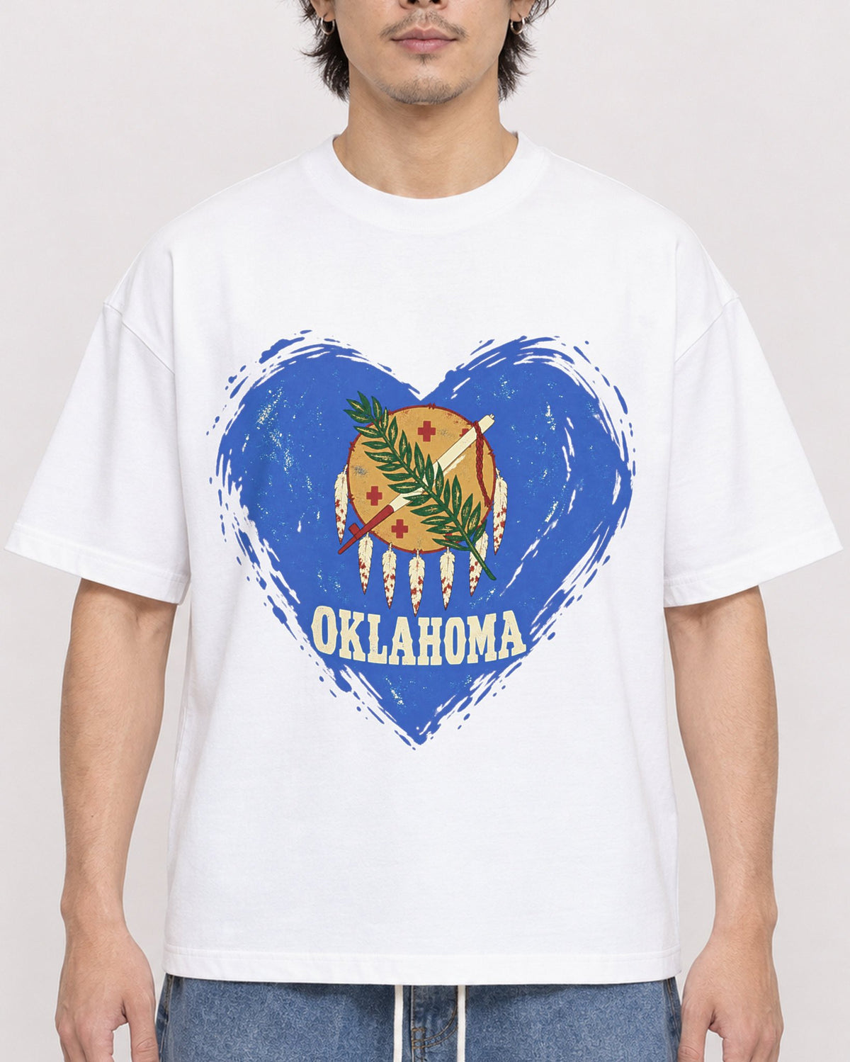 Mockup Boxy Heavyweight Tee White male close-up 03