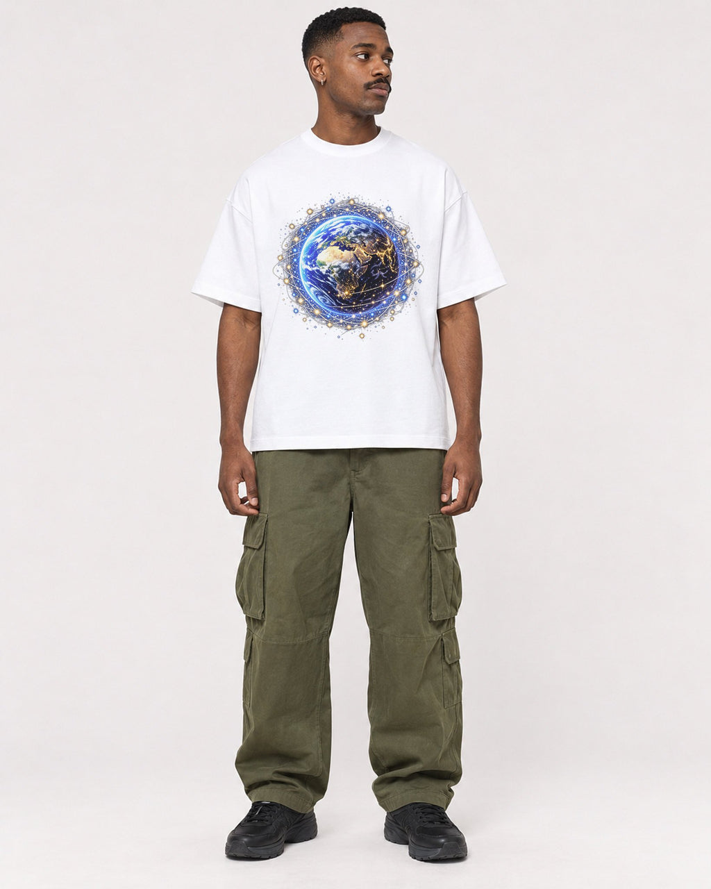 Mockup Boxy Heavyweight Tee White male full-body 14