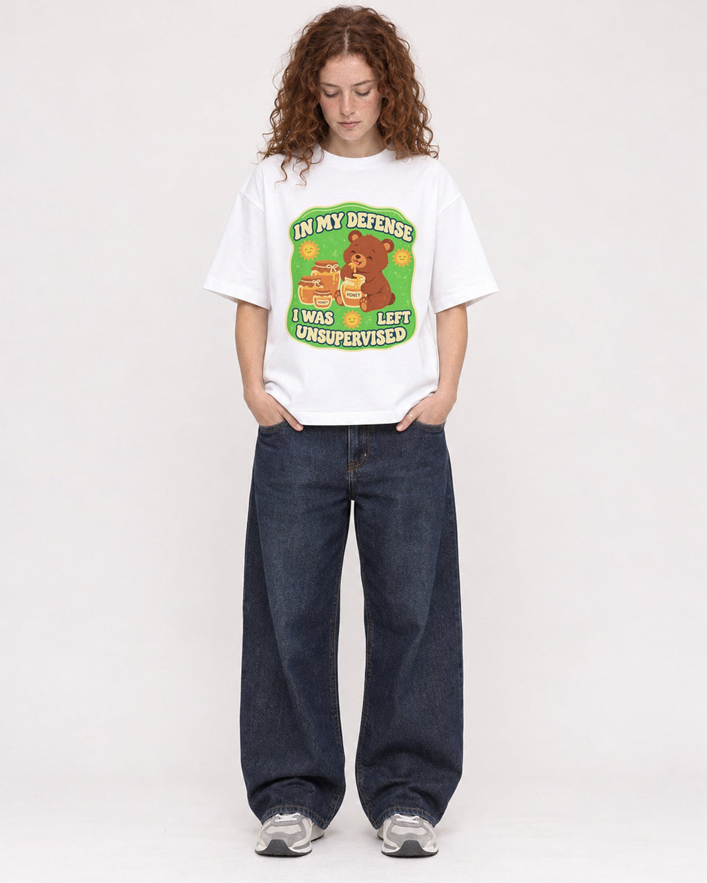 Mockup Boxy Heavyweight Tee White female full-body 09