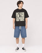 Mockup Boxy Heavyweight Tee Black male full-body 03