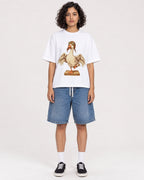 Mockup Boxy Heavyweight Tee White female full-body 26