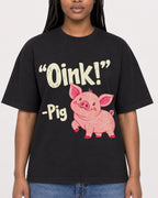 Mockup Boxy Heavyweight Tee Black female close-up 04