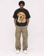 Mockup Boxy Heavyweight Tee Black male full-body 04