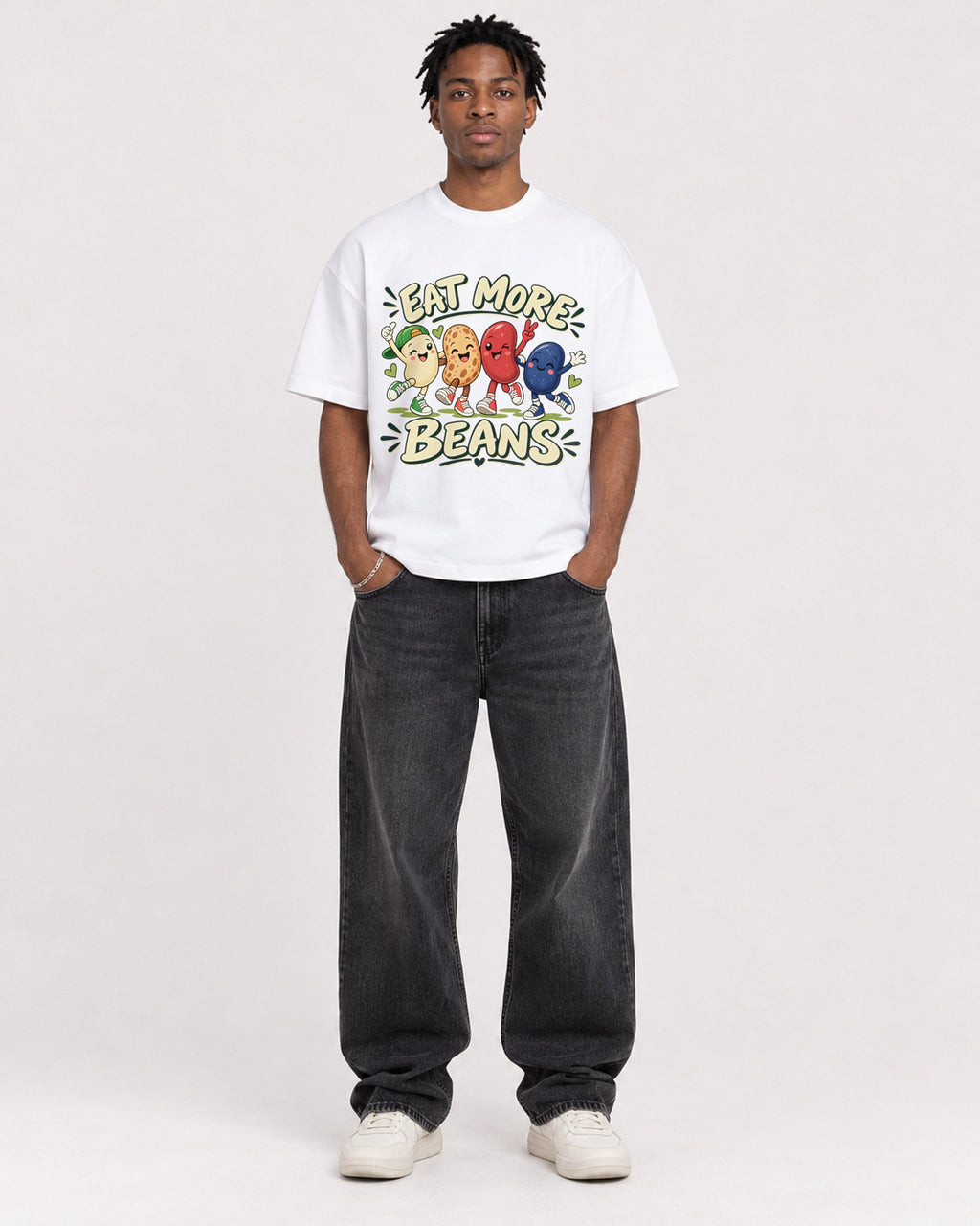 Mockup Boxy Heavyweight Tee White male full-body 05