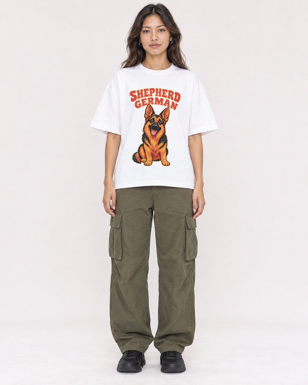 Mockup Boxy Heavyweight Tee White female full-body 02