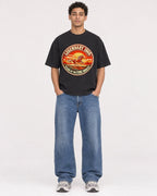 Mockup Boxy Heavyweight Tee Black male full-body 10