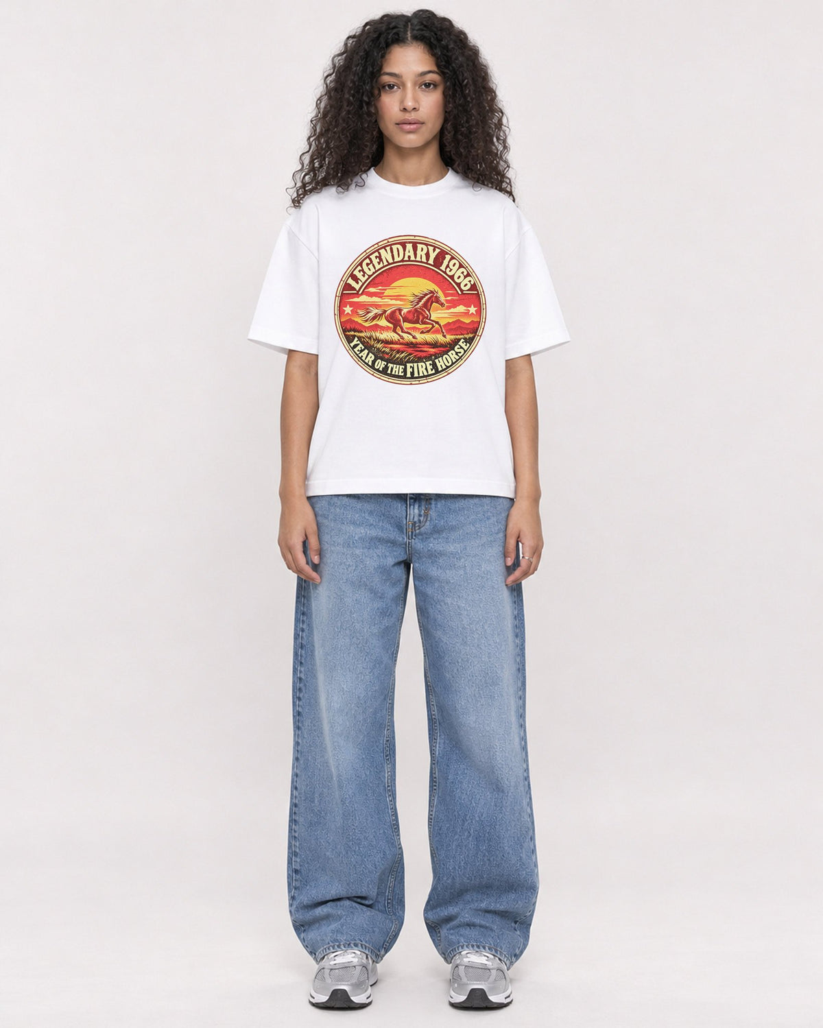 Mockup Boxy Heavyweight Tee White female full-body 10
