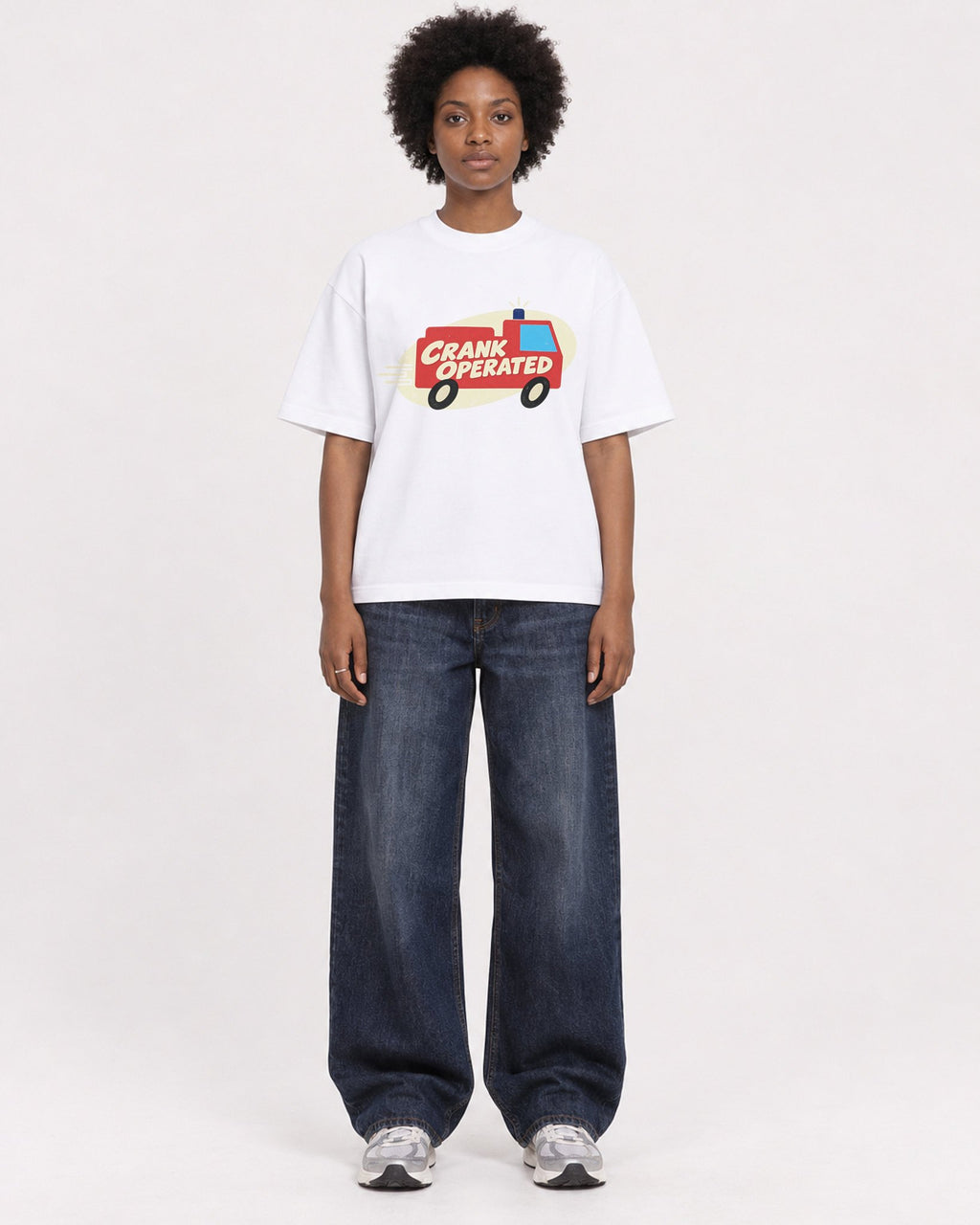 Mockup Boxy Heavyweight Tee White female full-body 14
