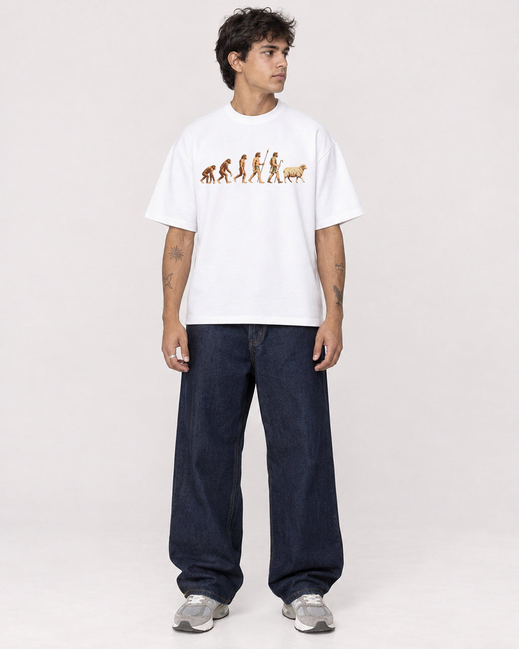 Mockup Boxy Heavyweight Tee White male full-body 06
