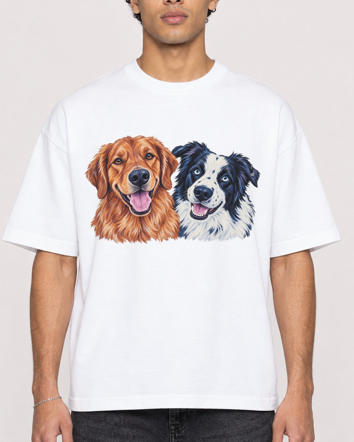 Mockup Boxy Heavyweight Tee White male close-up 10