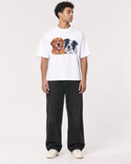 Mockup Boxy Heavyweight Tee White male full-body 10