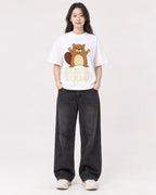 Mockup Boxy Heavyweight Tee White female full-body 03