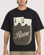 Mockup Boxy Heavyweight Tee Black male close-up 36