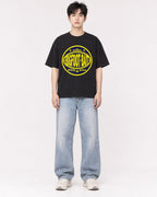 Mockup Boxy Heavyweight Tee Black male full-body 01