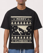 Mockup Boxy Heavyweight Tee Black male close-up 15