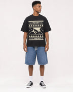 Mockup Boxy Heavyweight Tee Black male full-body 15