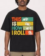 Mockup Boxy Heavyweight Tee Black male close-up 04