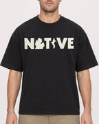 Mockup Boxy Heavyweight Tee Black male close-up 08