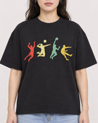 Mockup Boxy Heavyweight Tee Black female close-up 03