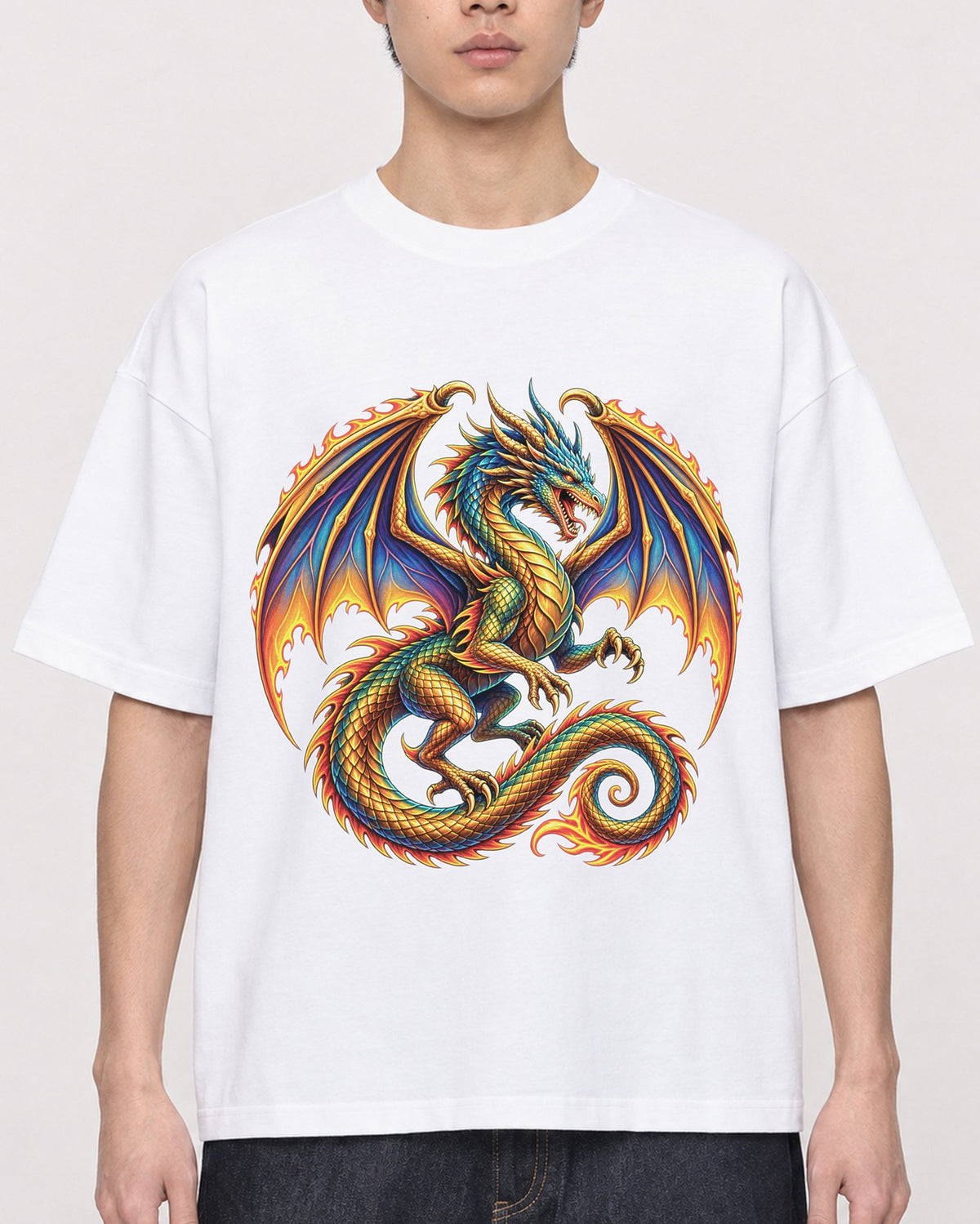 Mockup Boxy Heavyweight Tee White male close-up 01