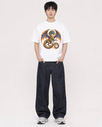 Mockup Boxy Heavyweight Tee White male full-body 01