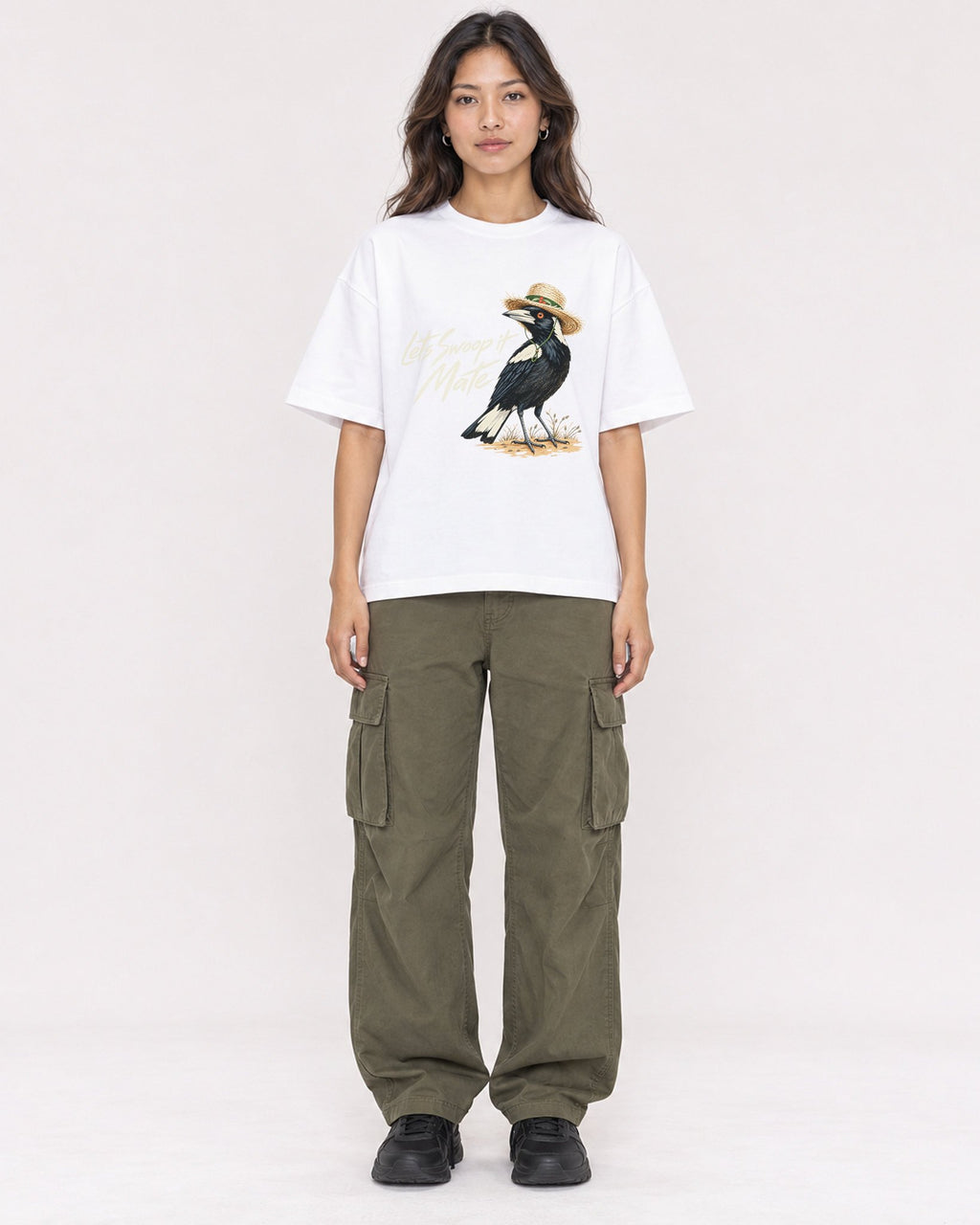 Mockup Boxy Heavyweight Tee White female full-body 02
