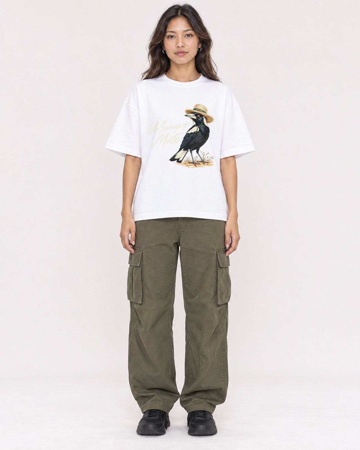 Mockup Boxy Heavyweight Tee White female full-body 02