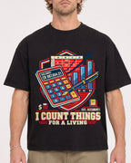 Mockup Boxy Heavyweight Tee Black male close-up 28
