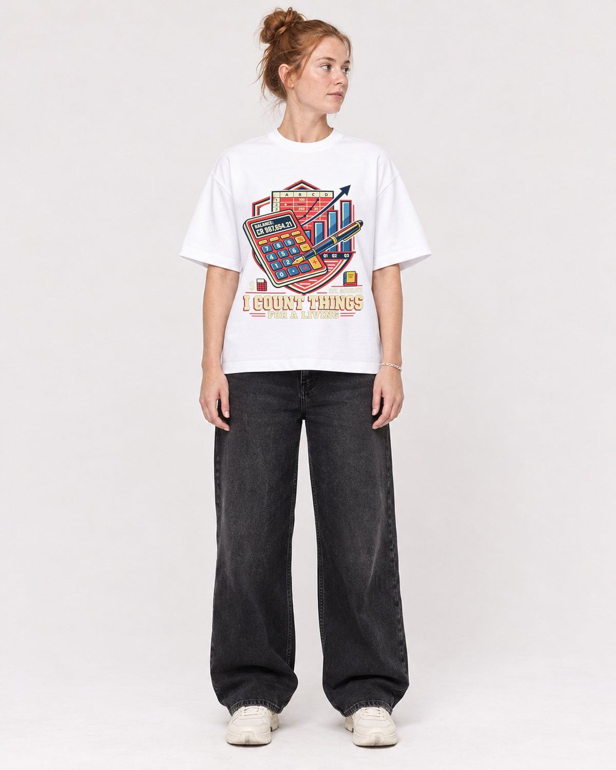 Mockup Boxy Heavyweight Tee White female full-body 28