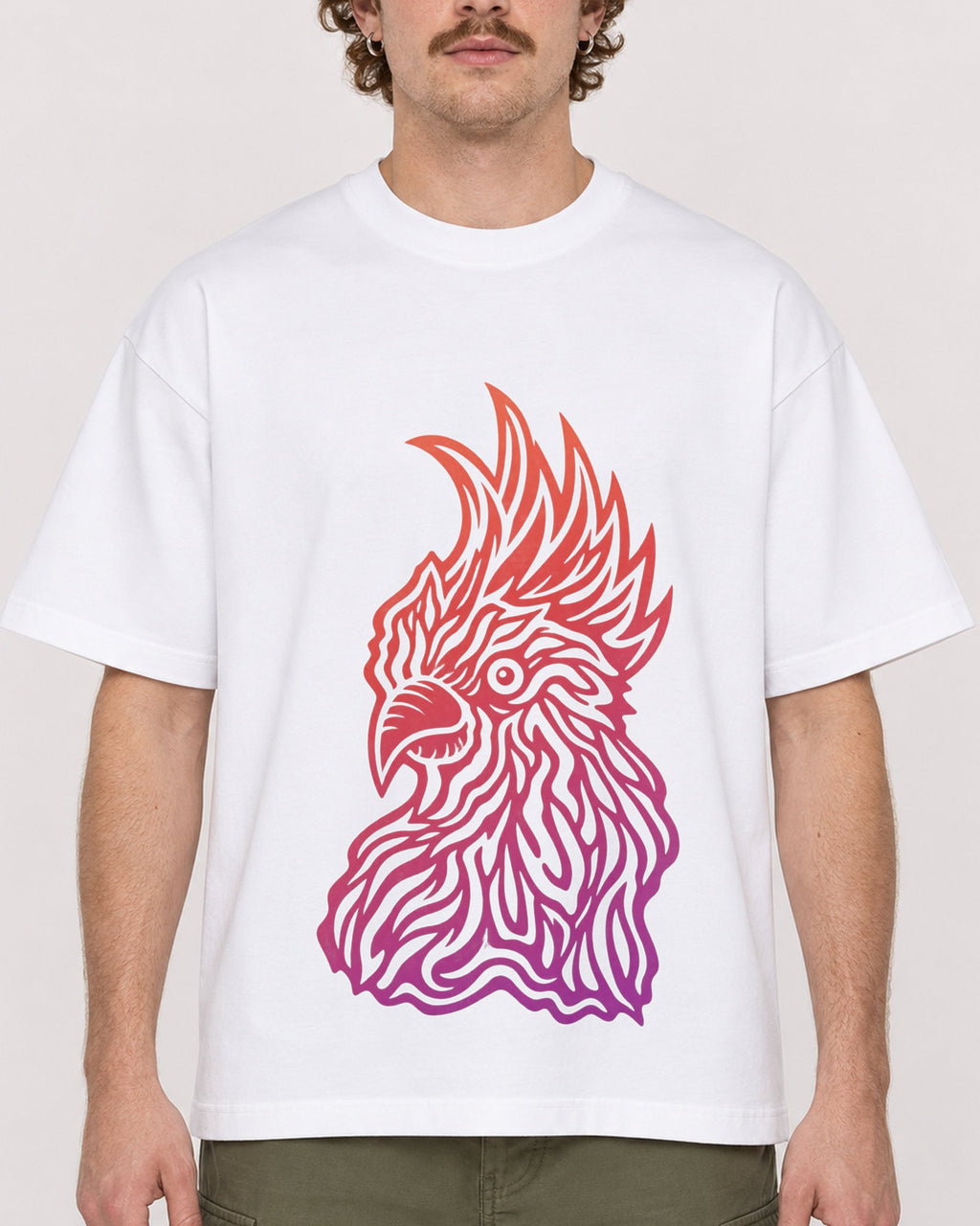 Mockup Boxy Heavyweight Tee White male close-up 09