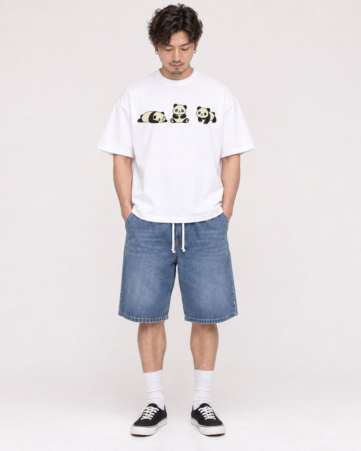 Mockup Boxy Heavyweight Tee White male full-body 03