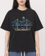 Mockup Boxy Heavyweight Tee Black female close-up 01