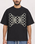 Mockup Boxy Heavyweight Tee Black male close-up 07