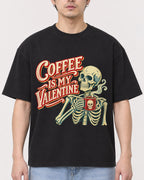 Mockup Boxy Heavyweight Tee Black male close-up 13