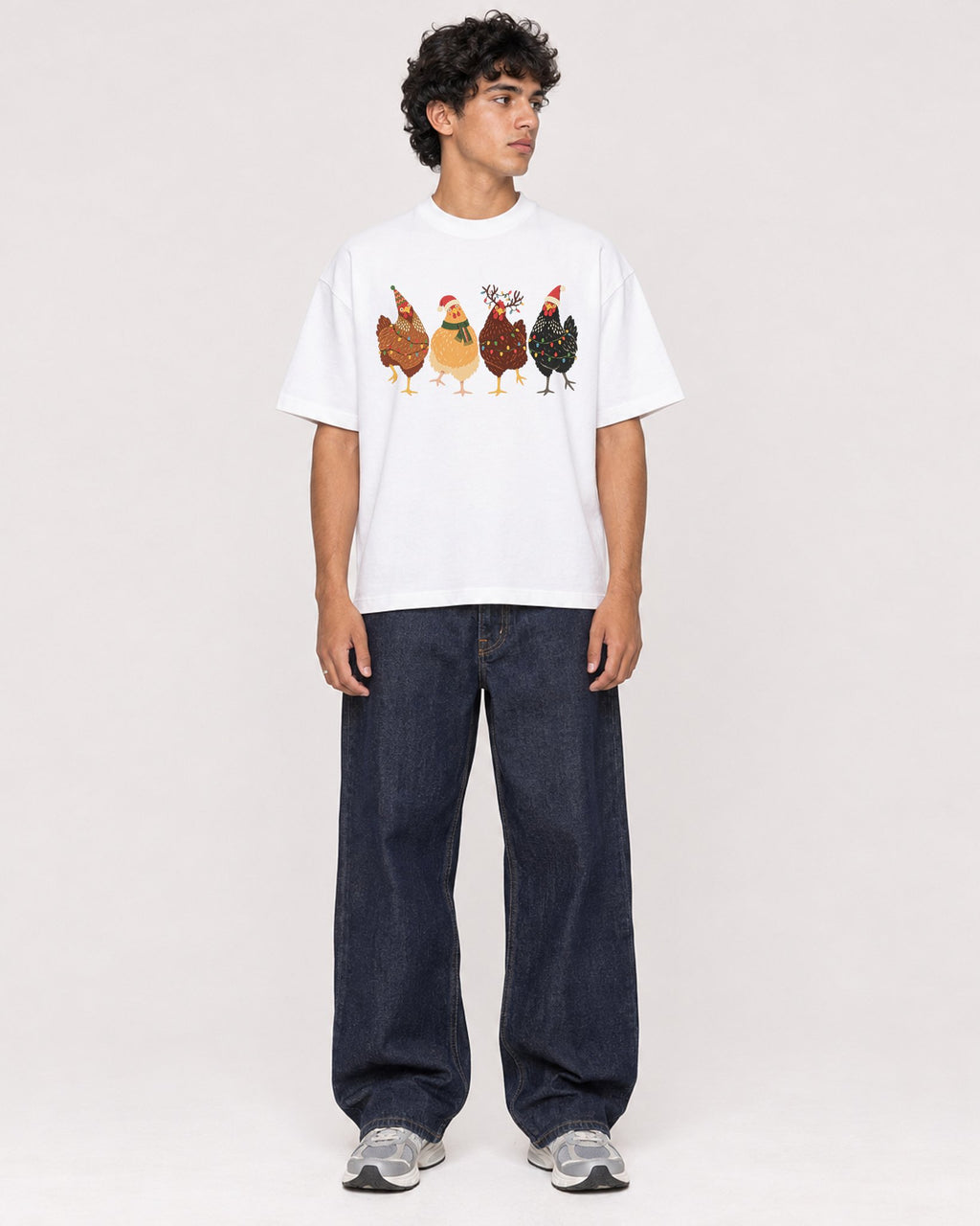 Mockup Boxy Heavyweight Tee White male full-body 26