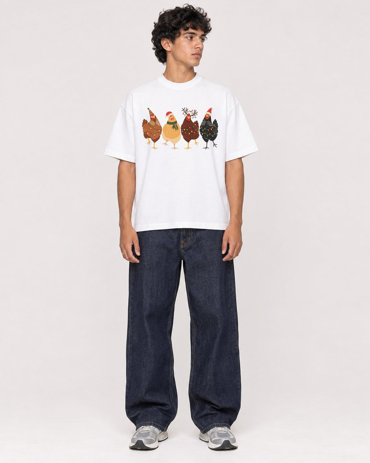 Mockup Boxy Heavyweight Tee White male full-body 26